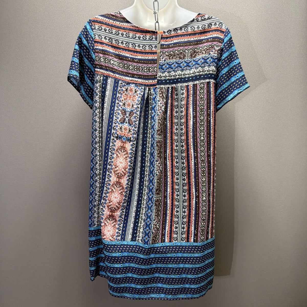 Umgee Dress M Multicolor Crochet Lace Patchwork Boho Festival Tribal Hippie Chic