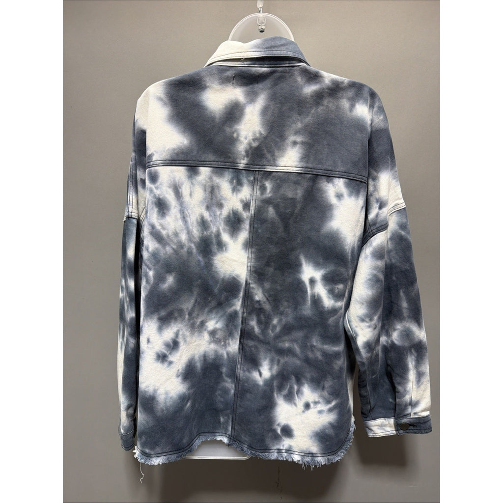 Anthropologies Easel LA Women’s Blue White Tie Dye Oversized Button Up Shacket M