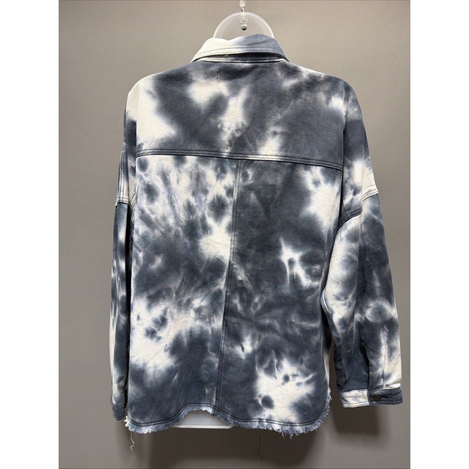 Anthropologies Easel LA Women’s Blue White Tie Dye Oversized Button Up Shacket M