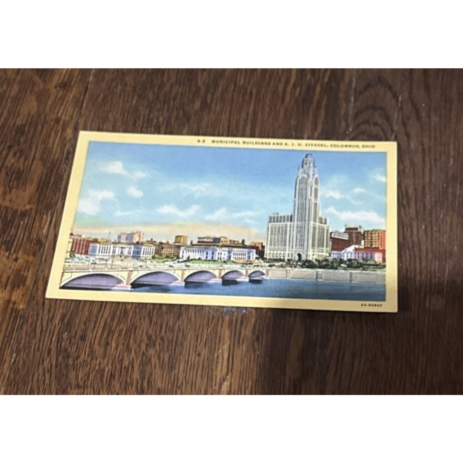 1936 postcard- Municipal Bldgs, Citadel, Columbus, Ohio