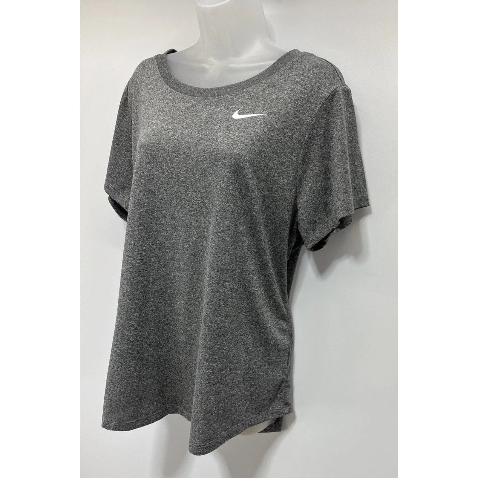 NIKE Dark Gray Standard Fit Dri-Fit Classic Tee T-Shirt 1X Yoga Gym Running