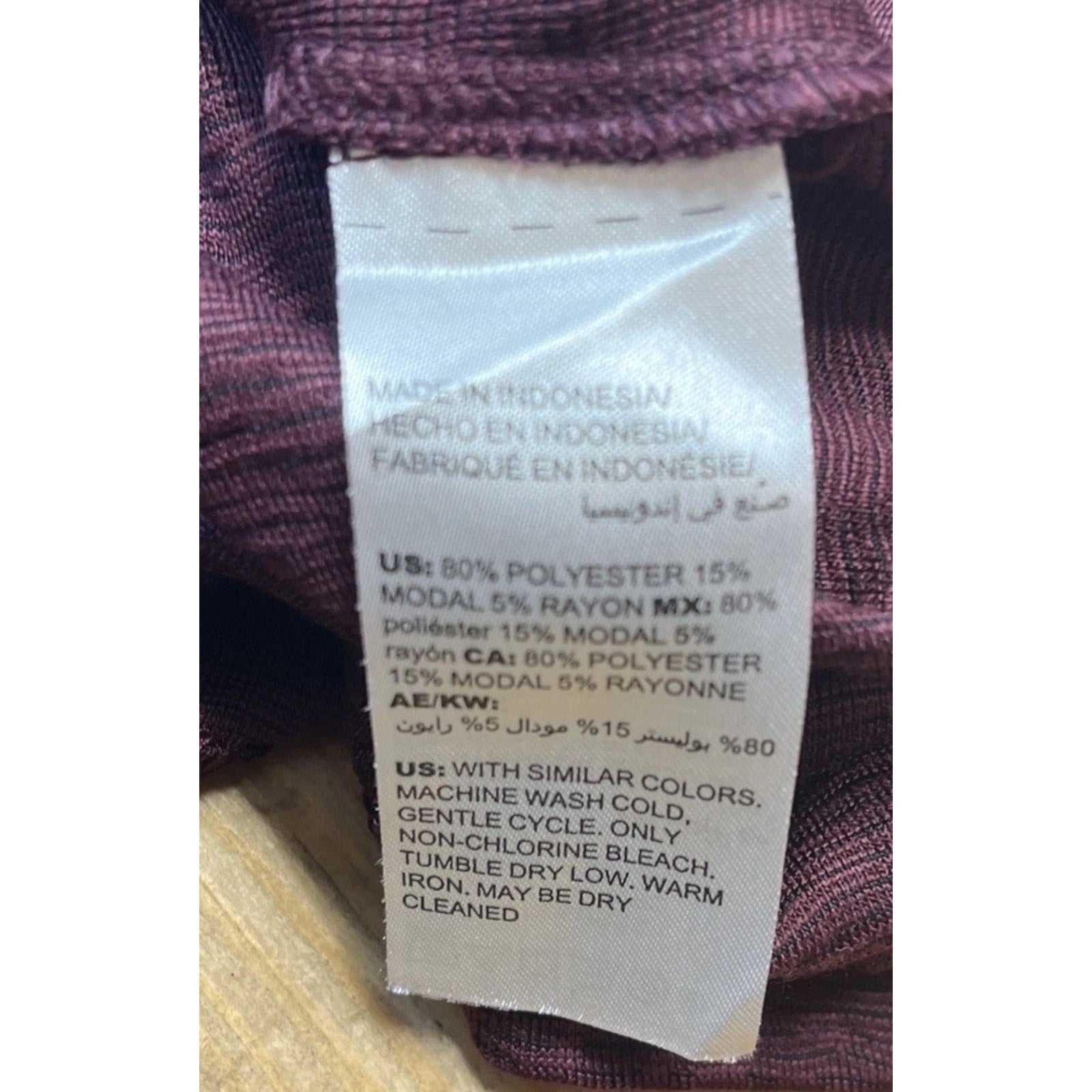Chico's Brown/Burgundy Round Neck Soft Stretch Top L