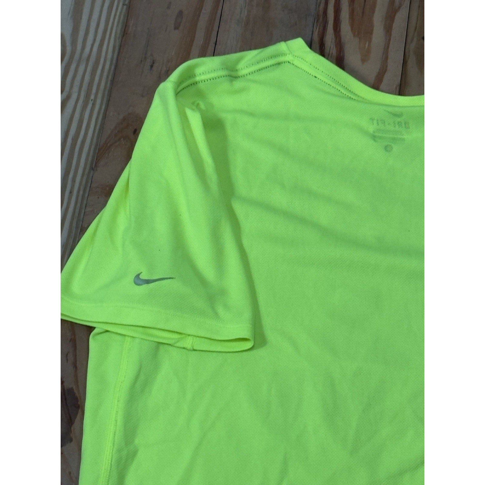 Nike Fast as fu*k T-shirt Neon Yellow Blue Lettering Men’s Small Dri Fit Run