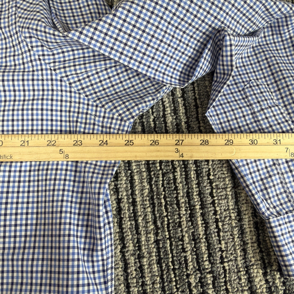 Ralph Lauren Polo Button Up Shirt Mens Blue XL Gingham Long Sleeve Cotton Spot