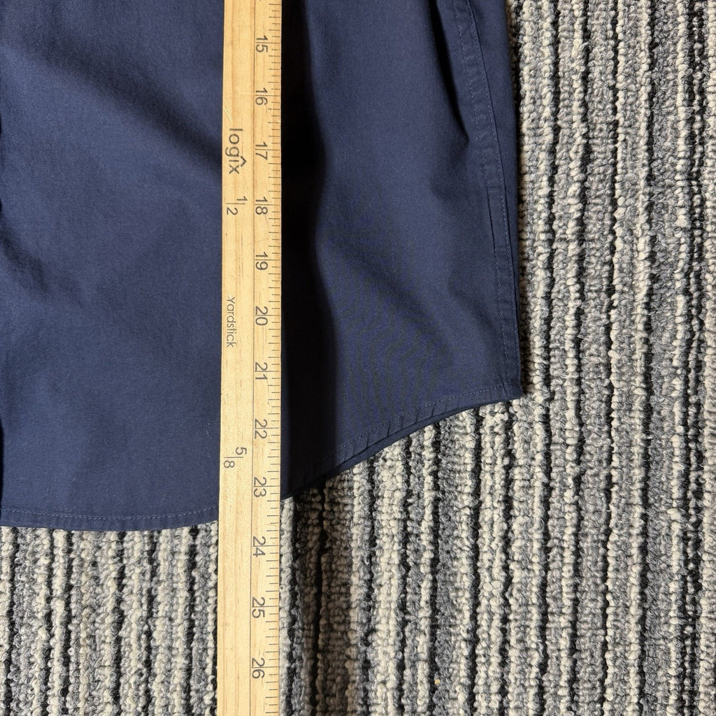 BFC Women’s Medium Navy Blue Short Sleeve Button Up Shirt 100% Cotton Pocket