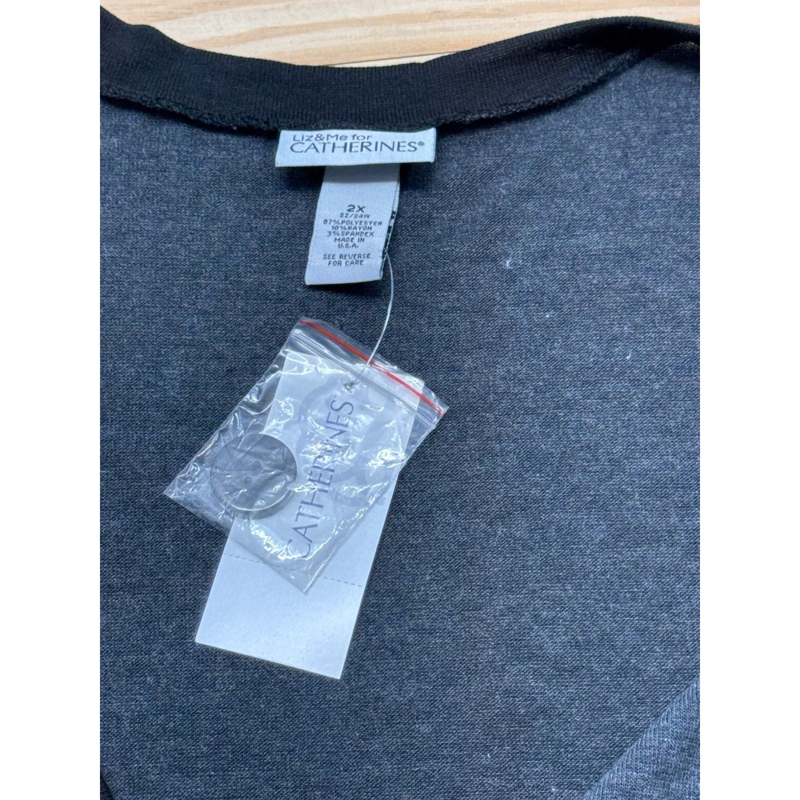 Liz &Me For Catherines Gray Black Button Cardigan Oversized Women’s Size 2X NWT