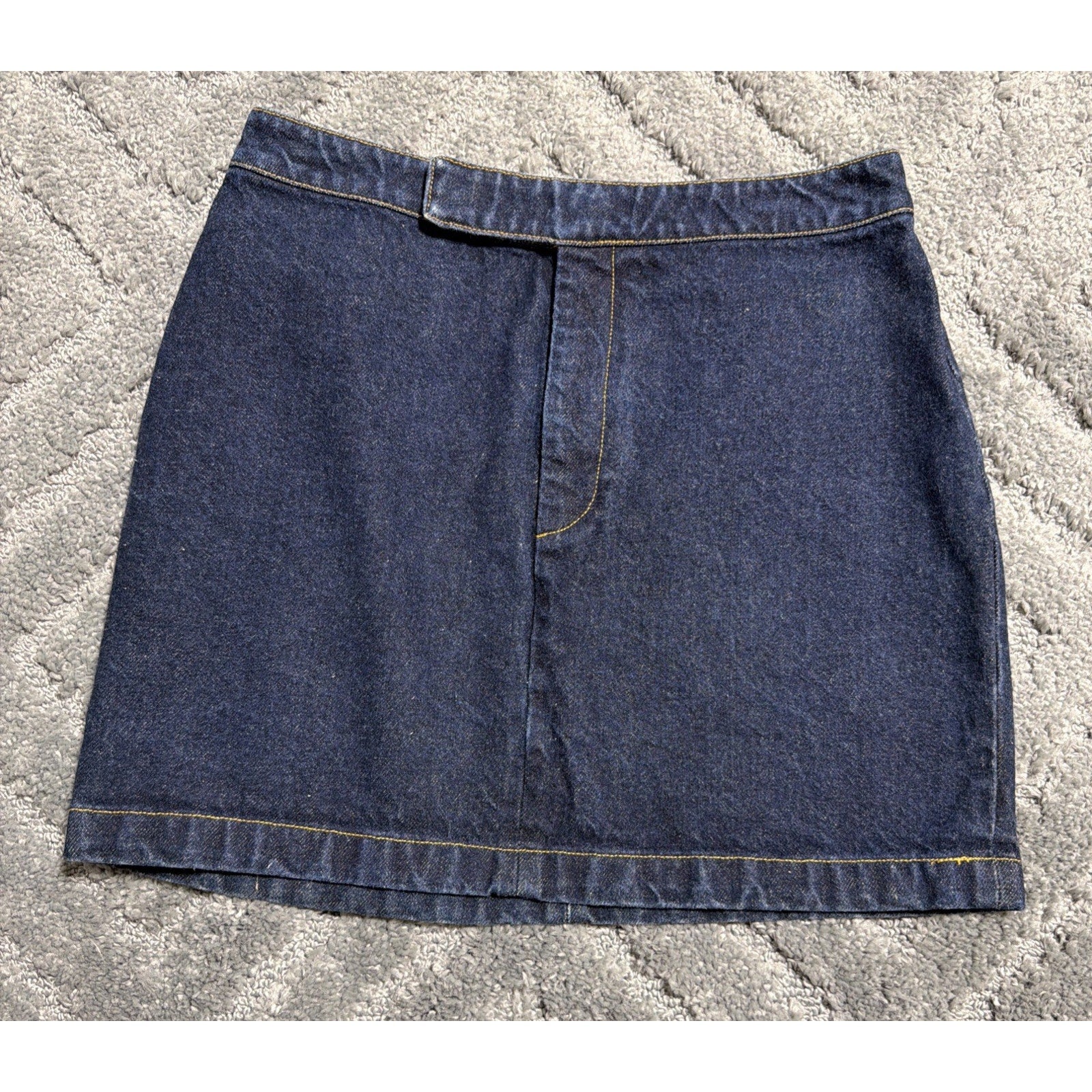Vtg Polo RALPH LAUREN Women’s Blue Denim cotton A-line Mini Jean Skirt Sz 8 Y2K