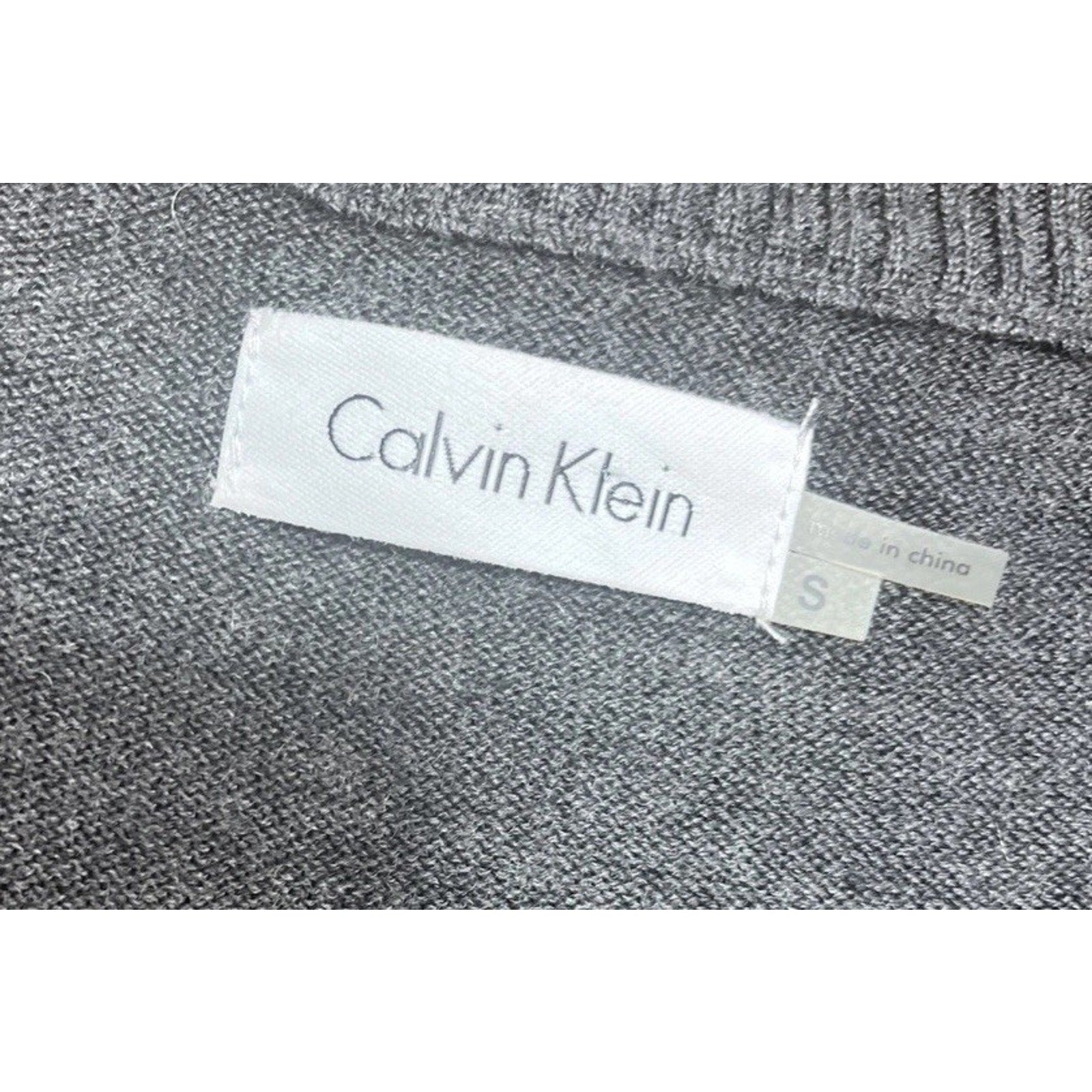 Calvin Klein Gray Merino Wool Blend Short Sleeve Sweater Dress Size S NWT