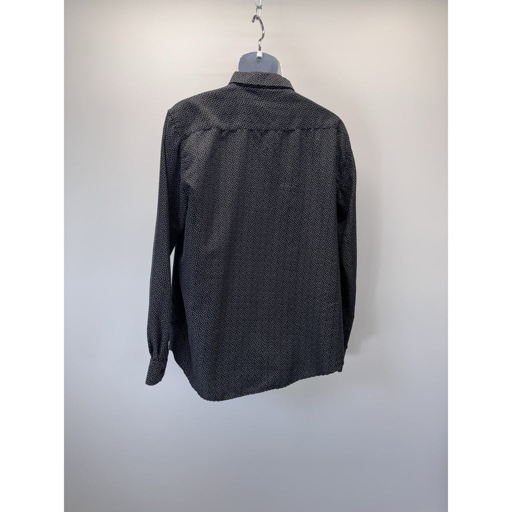 Alex Vando Wrinkle Free Microfiber Button Front Fancy Cuff Dress Shirt Large