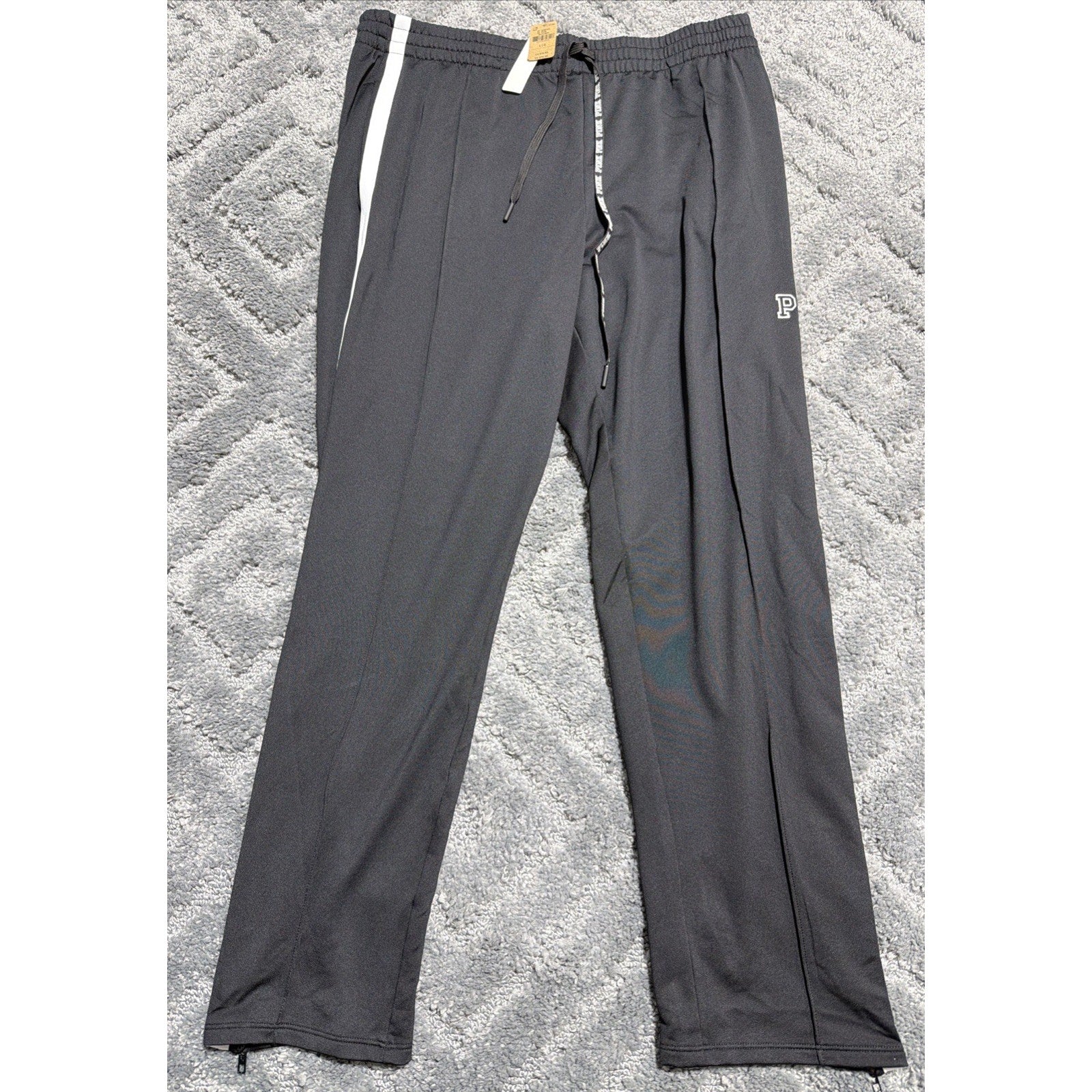 Victoria's Secret PINK Active Ankle Zip Track Pants w/Pockets Black L New