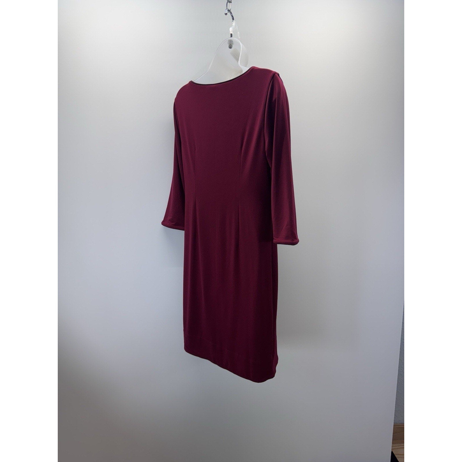 CHICOS Women’s Polyester Elastane Shift Dress Maroon Size 0/Small/ 4-6