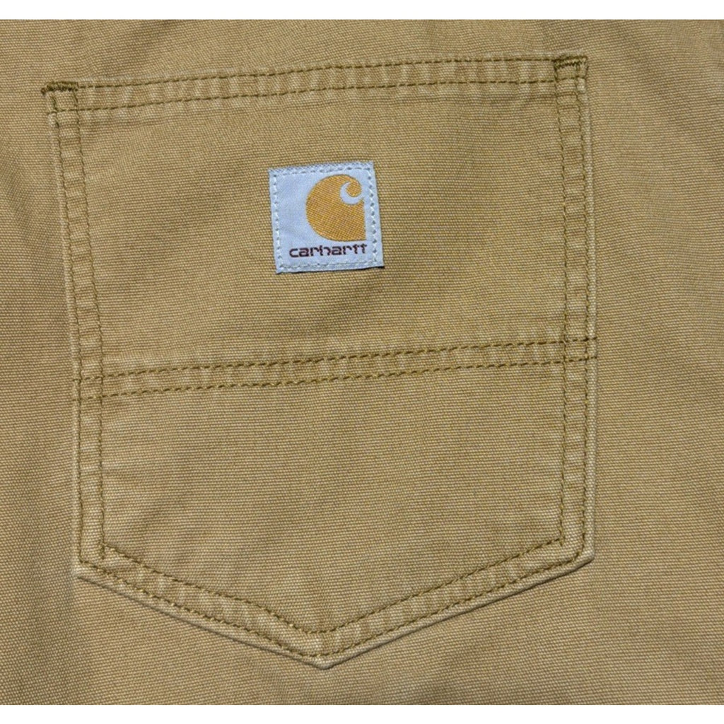 Carhartt Men's Rugged Flex Relaxed Fit Brown Canvas Work Pants Size 42 x 30