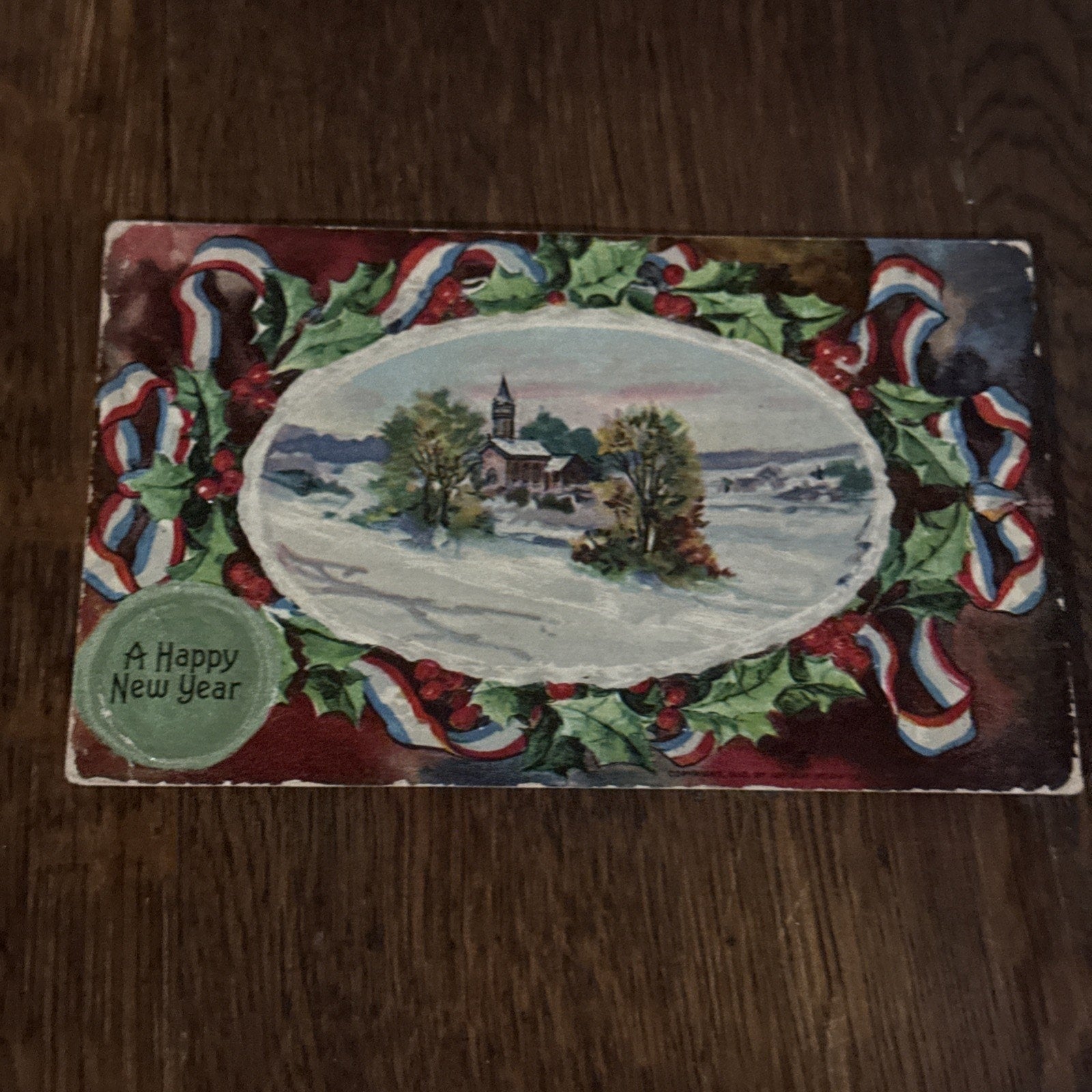 Vintage Happy New Year Postcard, Signed, Not Postmarked
