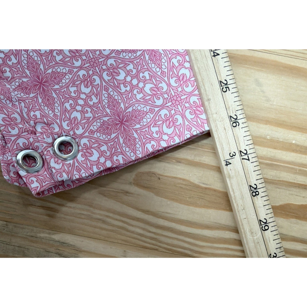 89th & Madison Women's Cropped Stretch Pull On Pant Pink Crosshatch Sz M