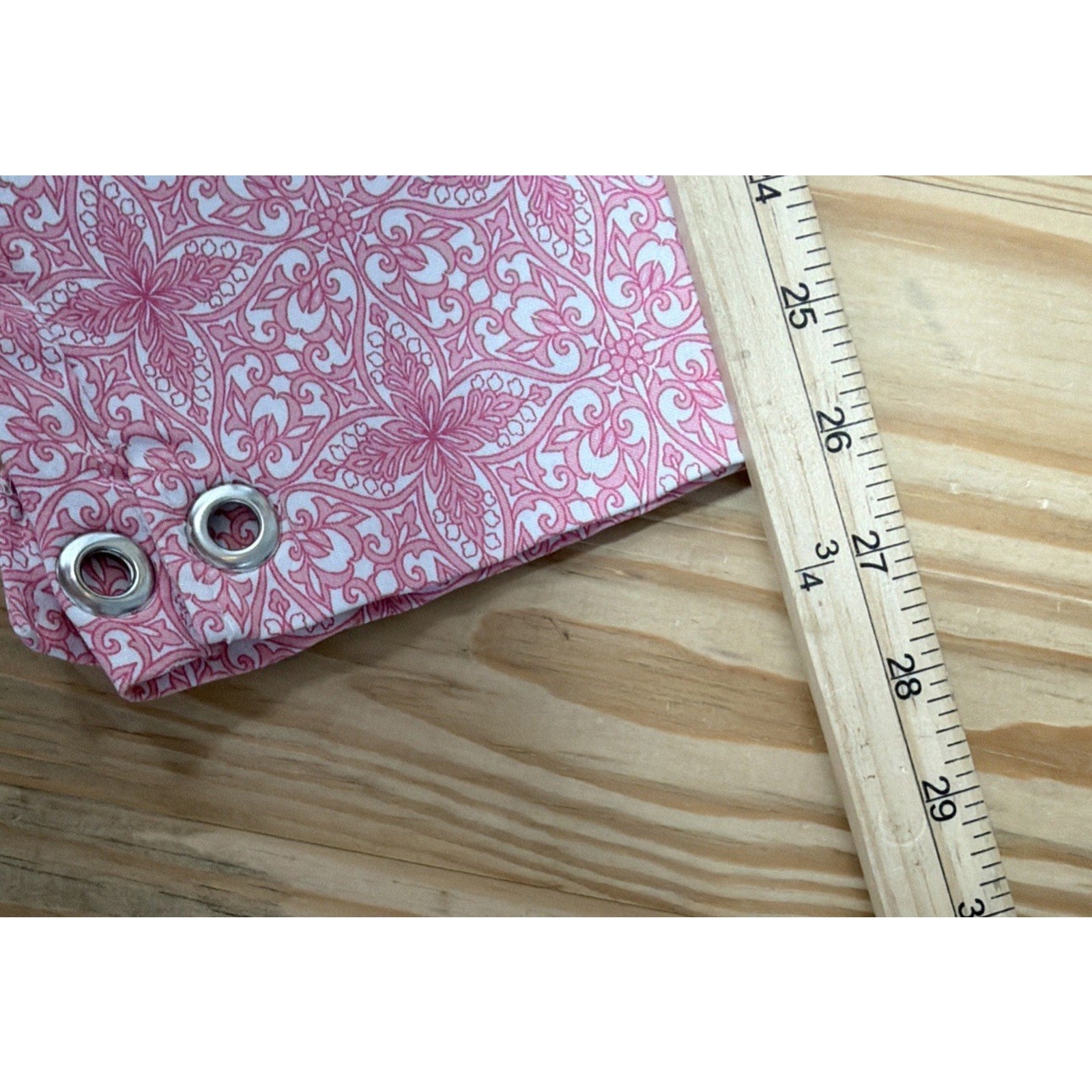 89th & Madison Women's Cropped Stretch Pull On Pant Pink Crosshatch Sz M