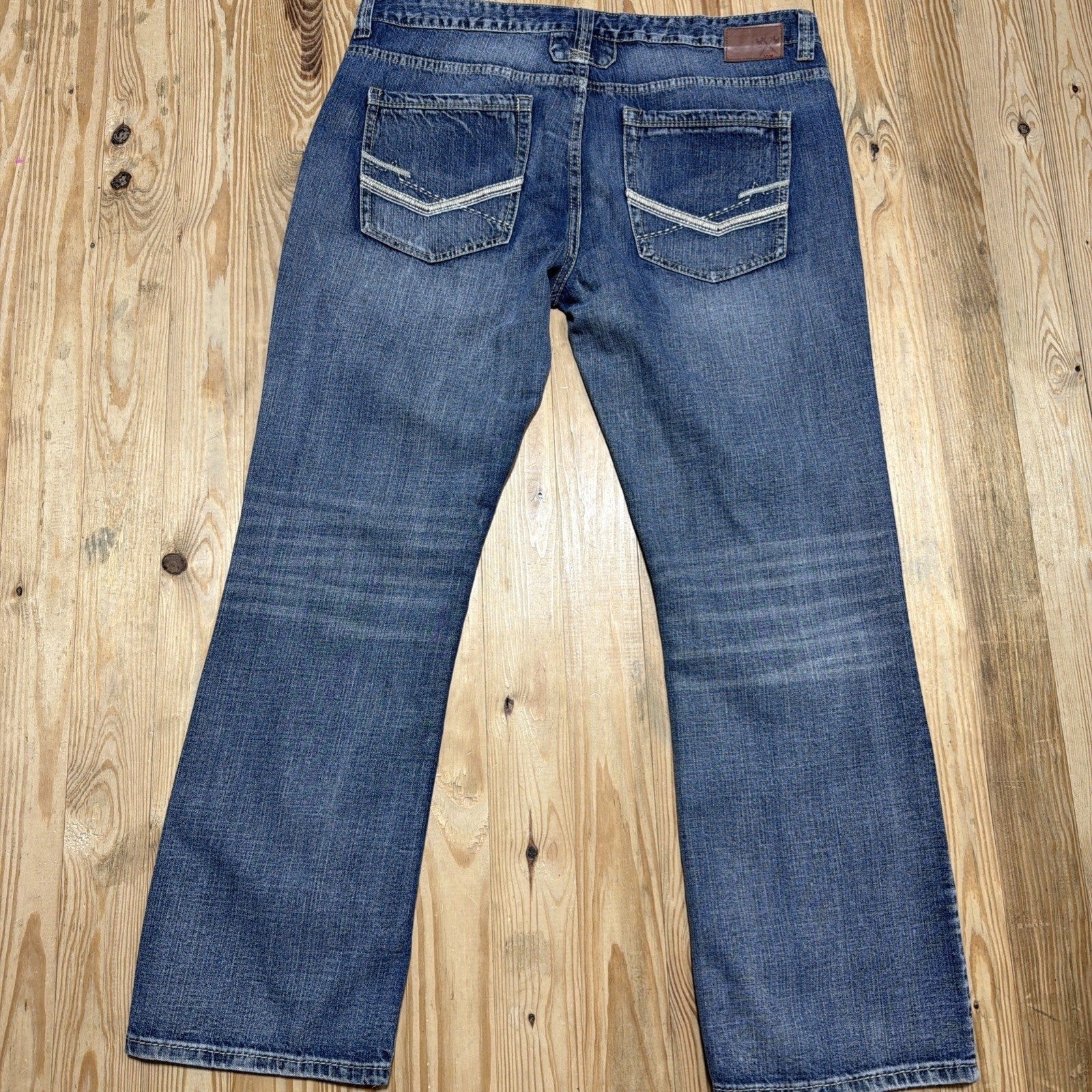 Axe and Crown Jeans Mens 38x32 Mid Rise Bootcut Thick Stitch Western Denim