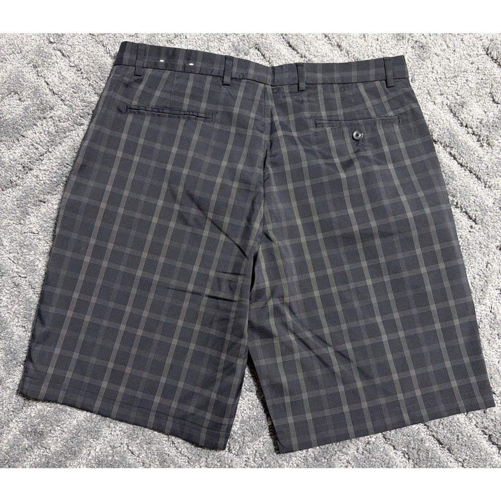 Walter Hagen Golf Shorts Size W38 Black/White Check Stretch Preppy New
