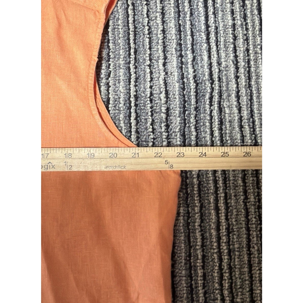 Lulu B Linen Top Womens XL Button Up Sleeveless Coral Breathable Casual