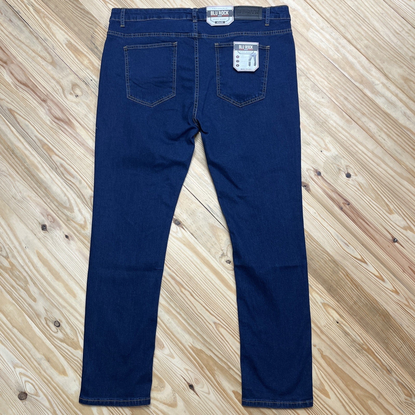 Blu Rock Men's Flex 4-Way Stretch Slim Fit Jeans Medium Wash Size 42x32 NWT