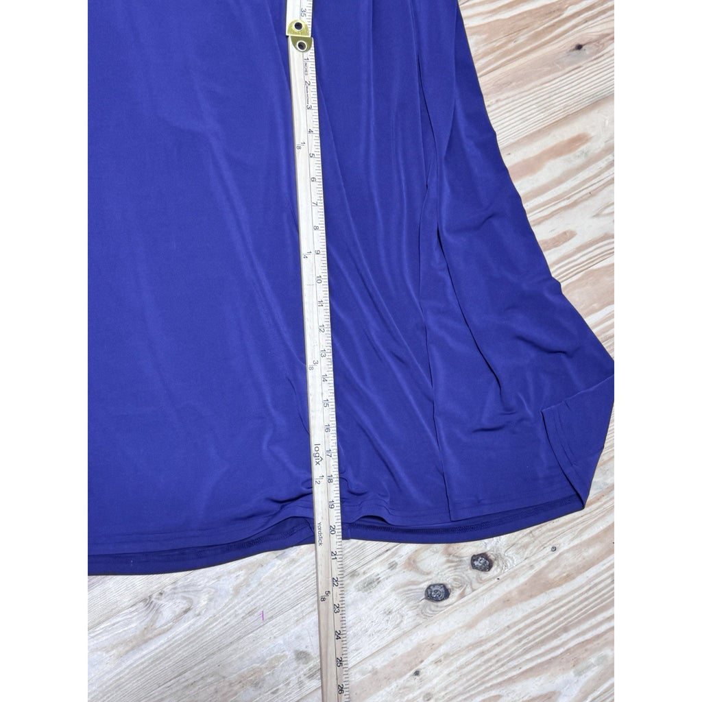 David's Bridal One Shoulder Dress with Cascade Back Lapis Purple Size 10 NWT