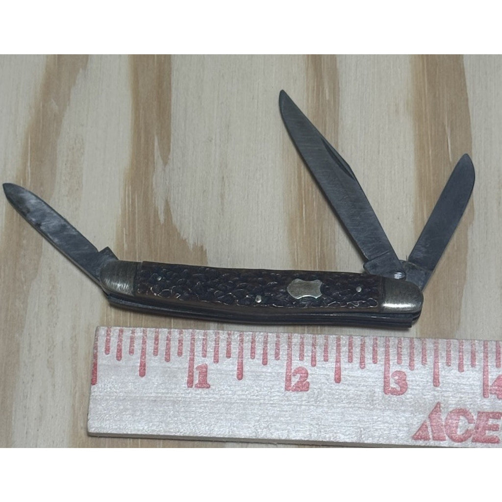 Carl Schlieper Eye Brand Knife Solingen Germany Stag 3 Blade Vintage Pocket Knif