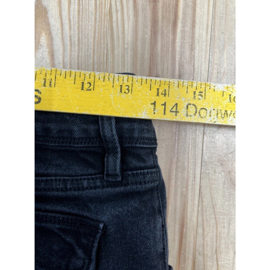 Hudson Beth Baby Boot Jeans size 4 Black Denim Low Rise Flap Button Pocket