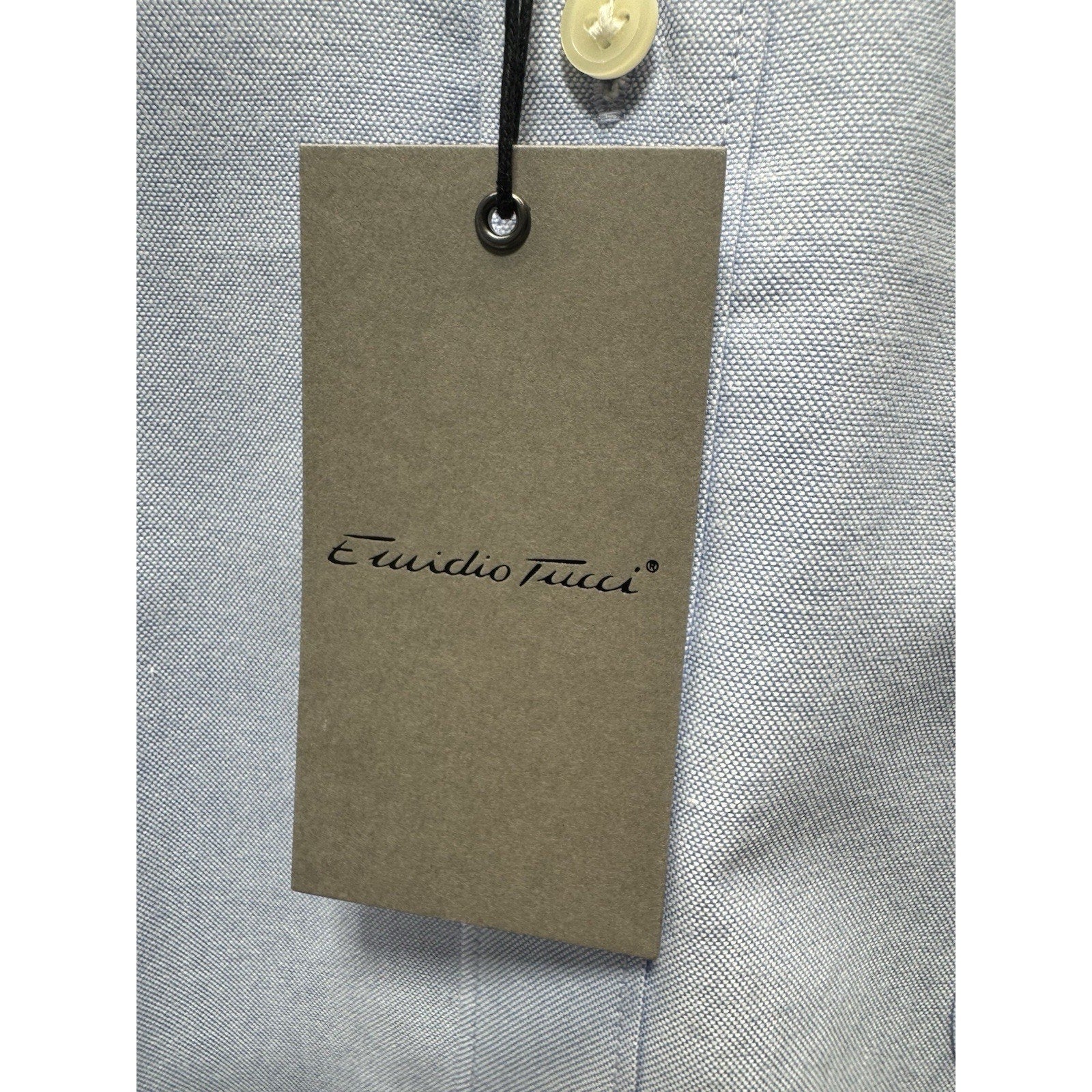 El Corte Inglés Emidio Tucci Men’s Blue Dress Shirt Size 9 Classic Fit Button 5X
