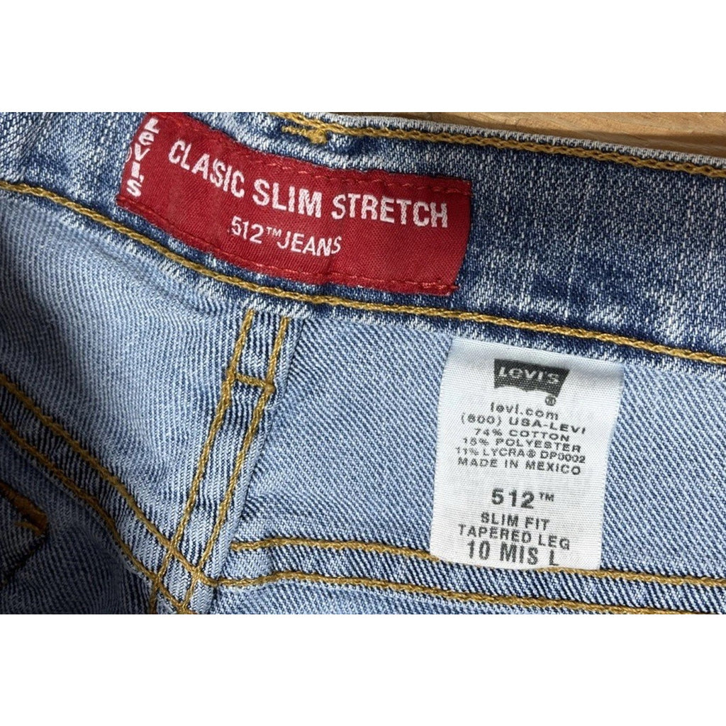 Vintage Y2K Levi's Women's 512 SLIM FIT Tapered Leg Stretch Denim Blue Jeans 10L