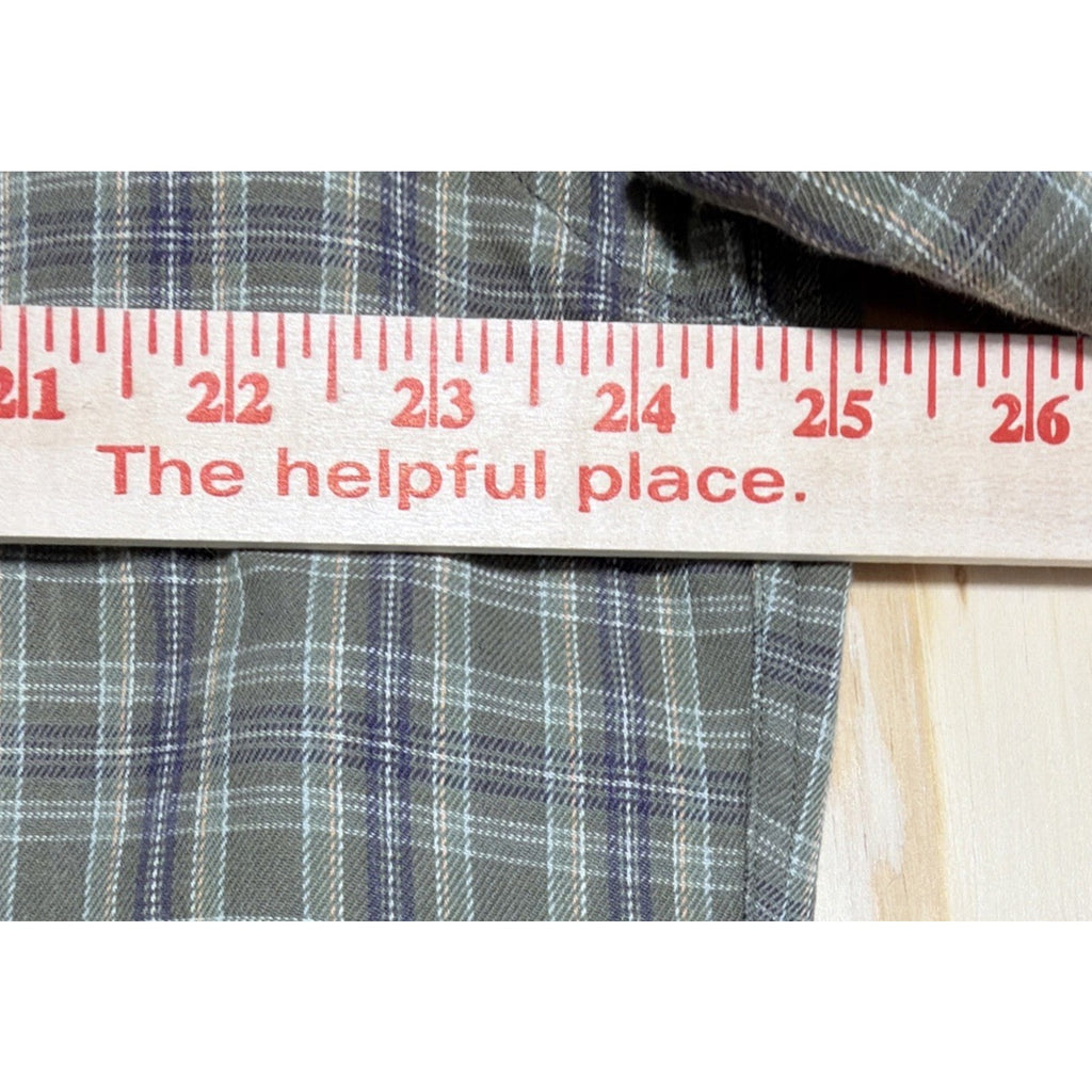 Vtg Polo Ralph Lauren McMeel Shirt Mens L Green Plaid Short Sleeve Cotton