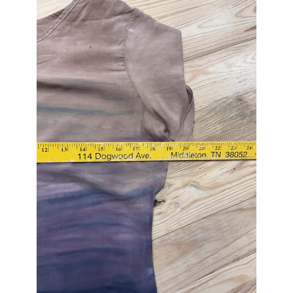 Moon & Sky Tie Dye Boho Top Blouse High Low Pink Brown Women’s Size XS