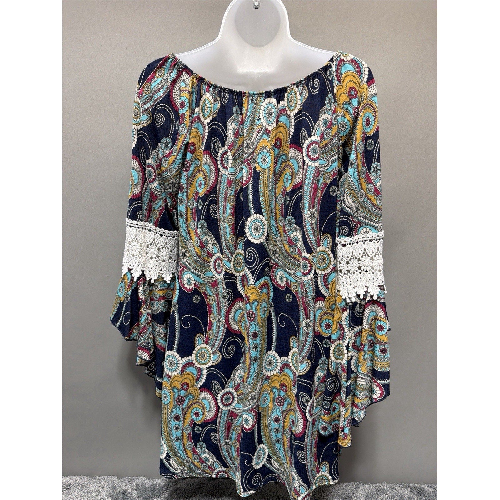 Pink Coconut Boutique Dress Women M Swing Floral Paisley Boho Cottage Core