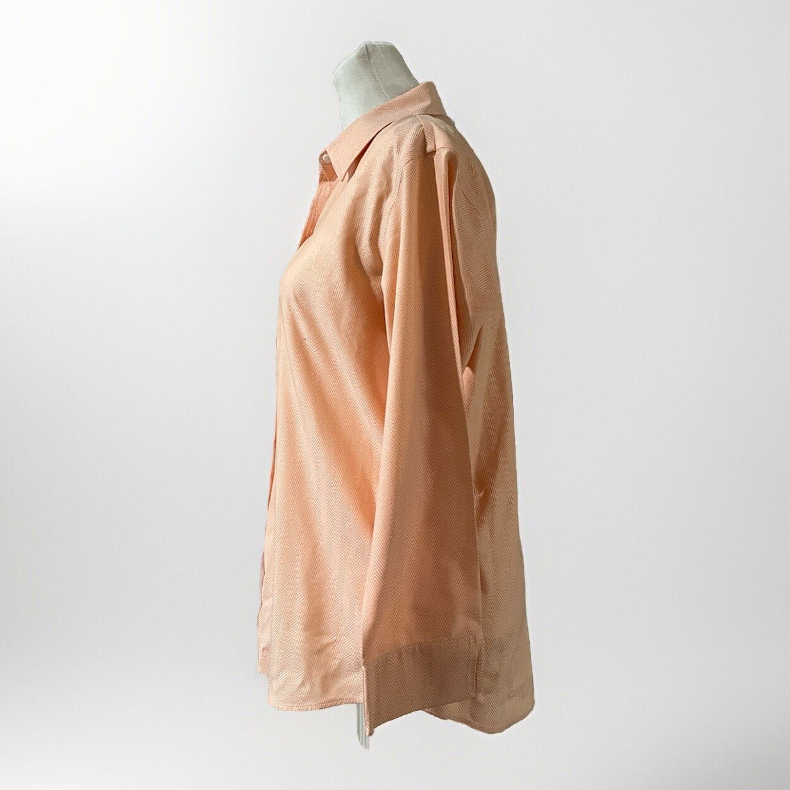 Liz Claiborne Women's Ombre Pink Peach Cotton no-iron Button Down Shirt Size 4