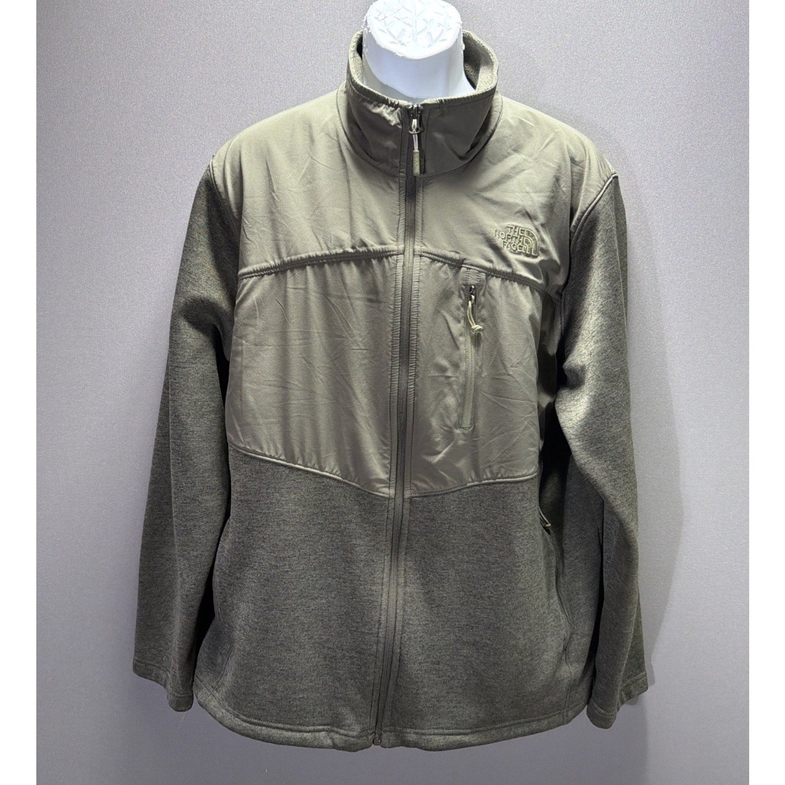 The North Face Apex Flex Hybrid Full-Zip Jacket Men's XL Heather Green