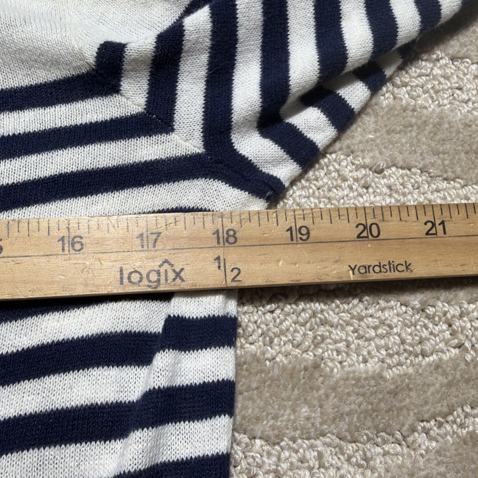 Vtg Ralph Lauren Sport Blue White Linen Cotton Nautical Stripe Women L Sweater