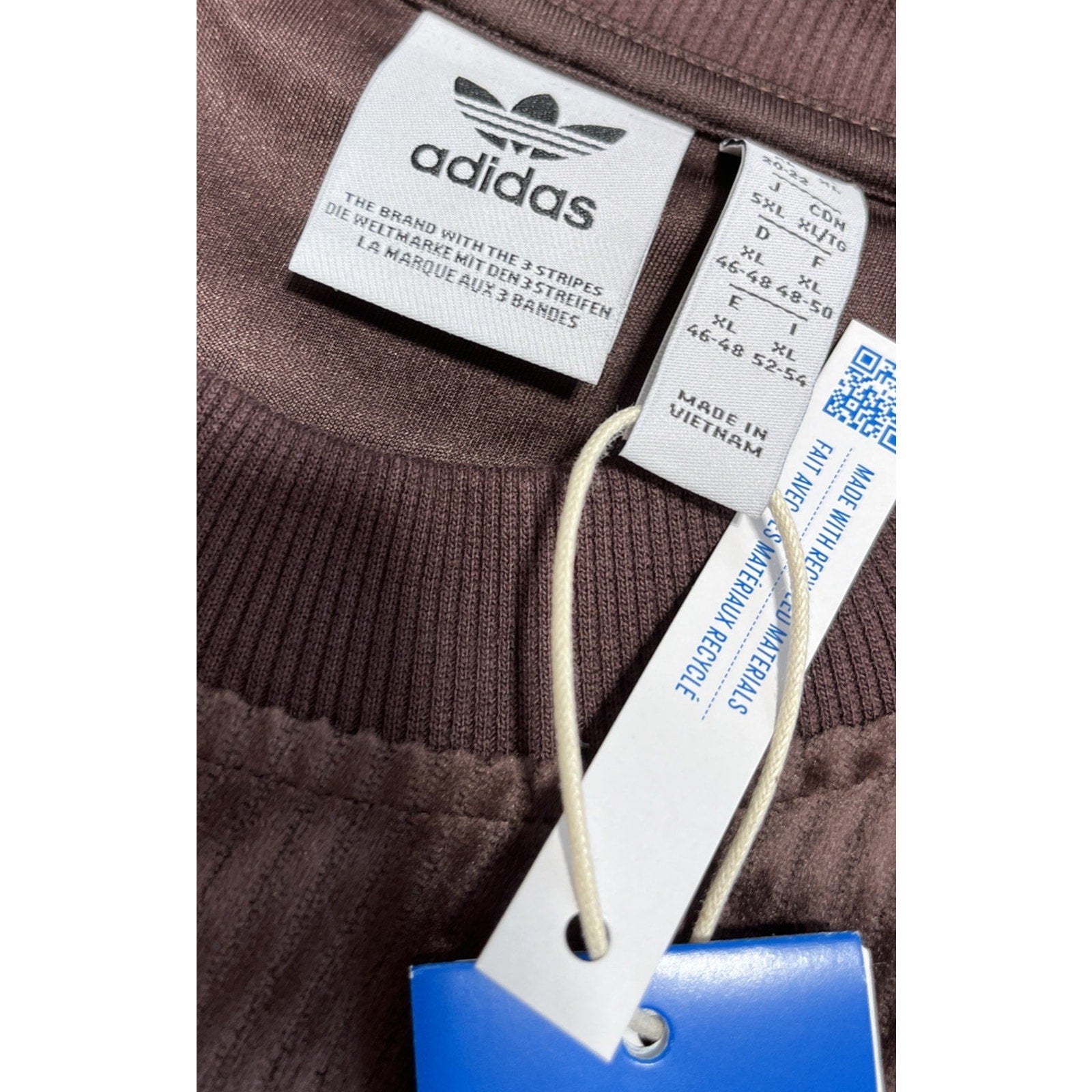 NWT Women’s Adidas BF Corduroy Mixed Material Crop Oversized Sweatshirt Size XL