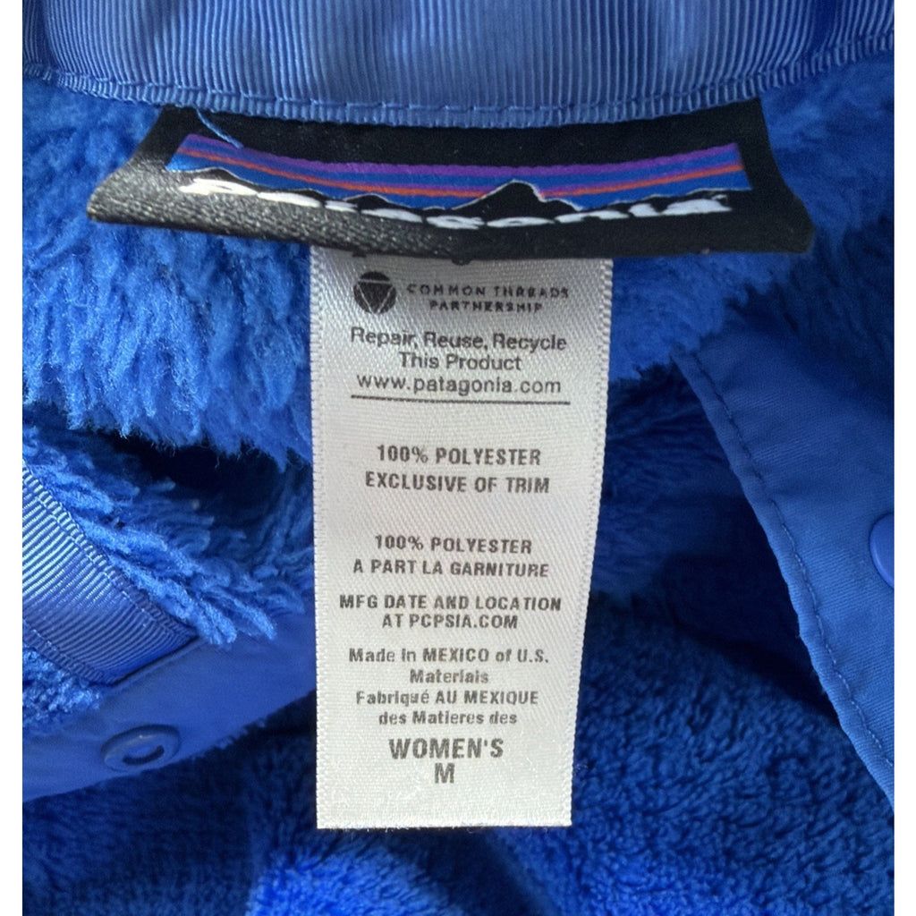 Patagonia Jacket Womens M Blue Re-Tool Snap-T Pullover Sweater Pocket Polartec