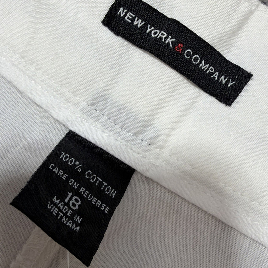 New York & Co Women's Downtown Rise Crop Pants Plus Size 18 White NWT 39x21
