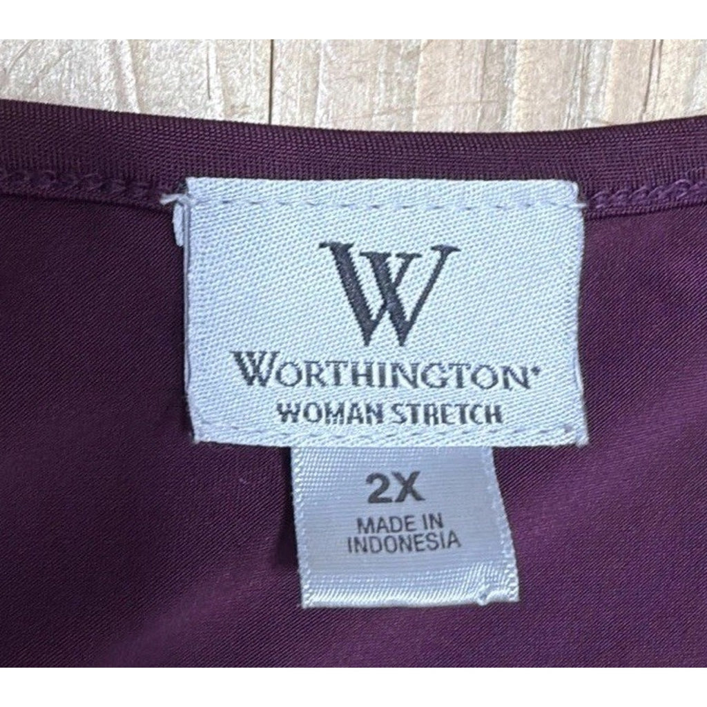 Worthington Stretch Beaded Halter Top Size 2X