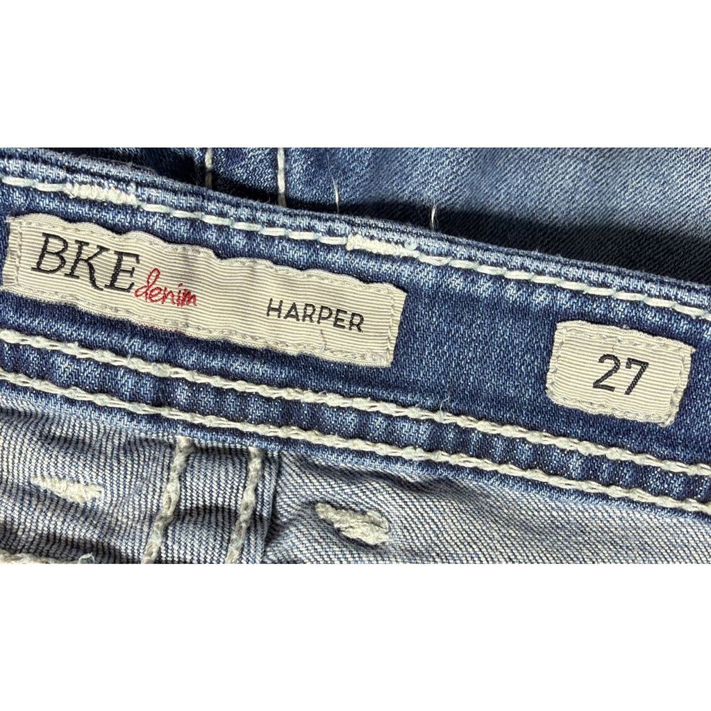 BKE Harper Cropped Jeans Womens Size 27 Casual Western Straight Leg Blue Denim