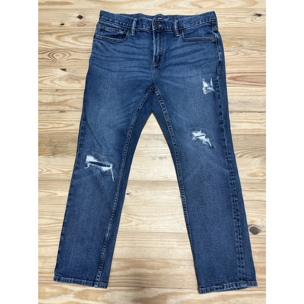 Old Navy Jeans Men's Size 34 X 30 Distressed Dark Wash Skinny Fit