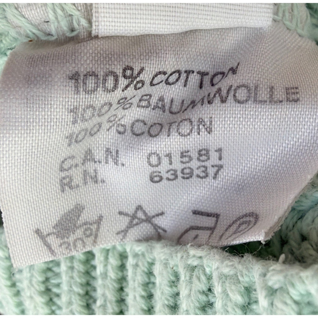 Vtg 90s triangle Oversized Boxy Sweater Size S Green White