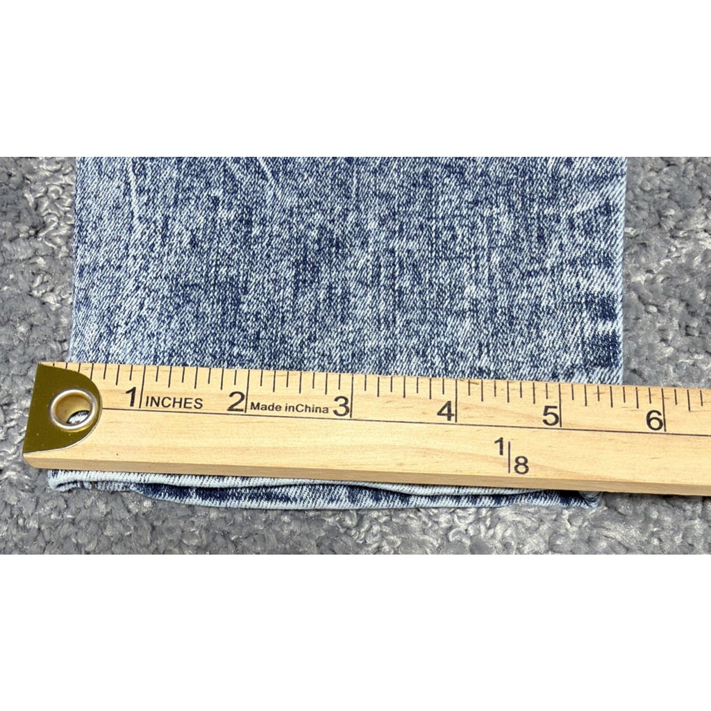 Cello Jeans Size 16 Blue Acid Wash Denim Distressed Skinny High Rise Jeans 33x31