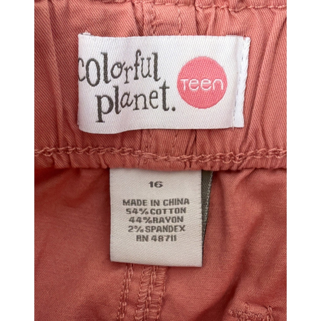 Colorful Planet Paper Bag Cargo Joggers Teens Size 16 Pink New