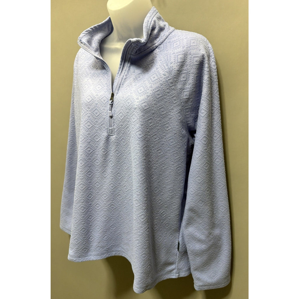 Eddie Bauer Polar Fleece 1/4 Zip Pullover Womens L Aztec Print Casual Outdoors