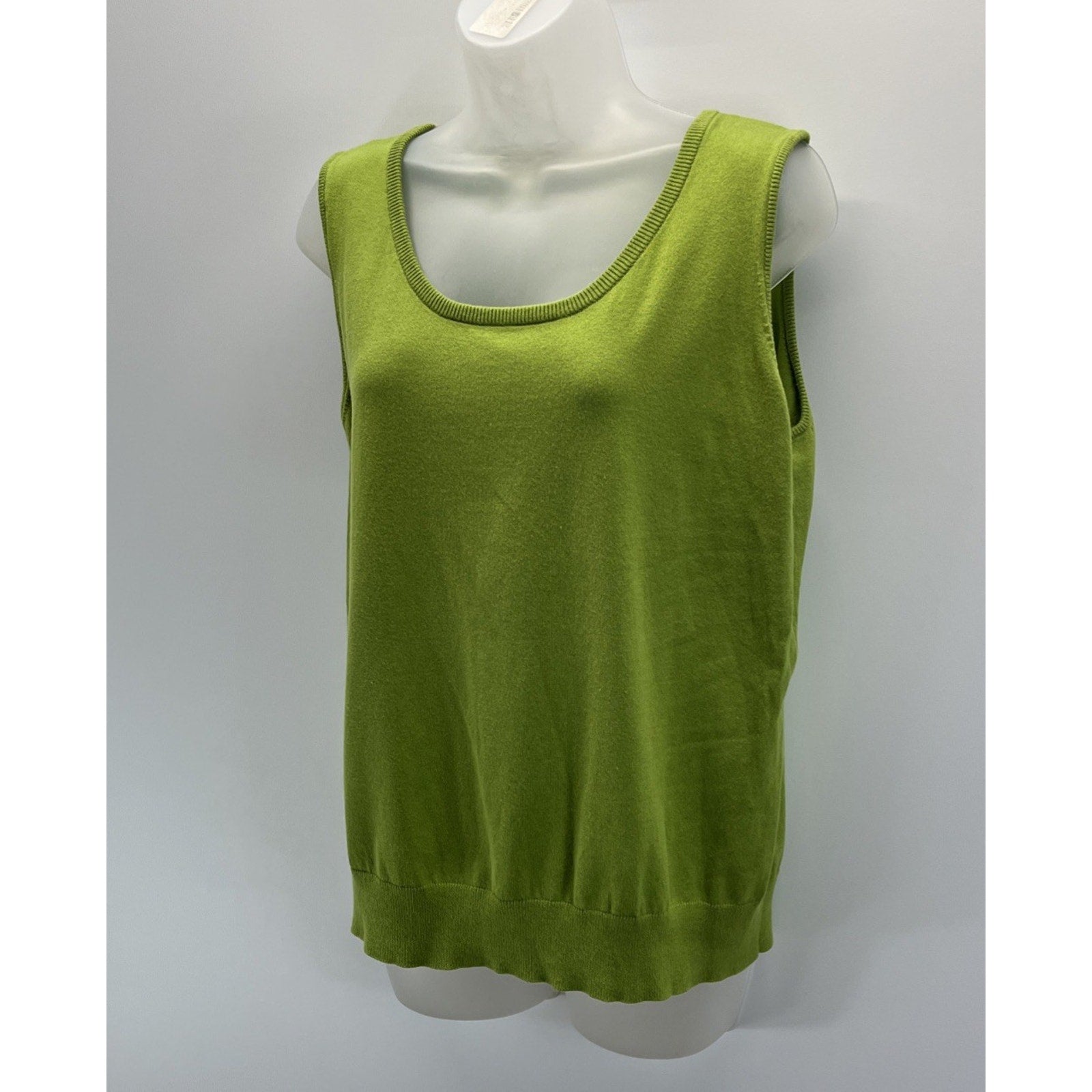 Talbots petites womens knit sleeveless blouse sweater vest size 1X green