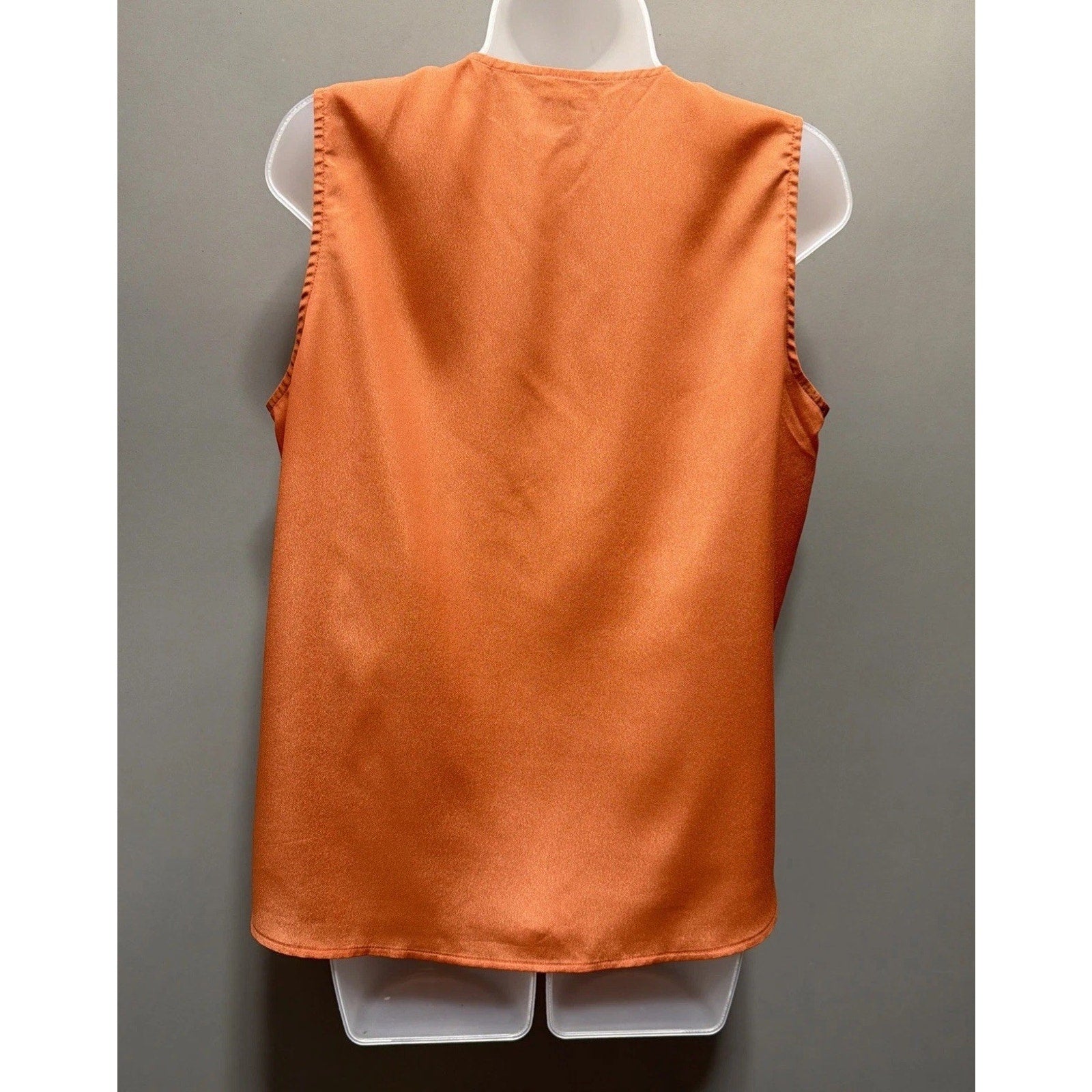 Lauren Ralph Lauren Shirt Women Size 12 Orange Tank Top Sleeveless V Neck Blouse