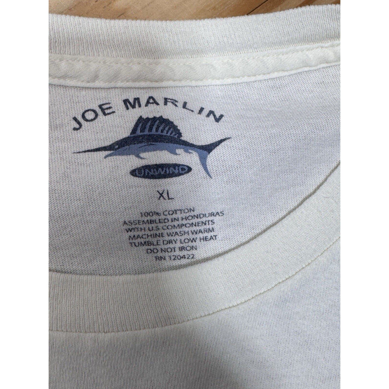 Joe Marlin T-Shirt White Short Sleeve The Office Men’s Size XL Stained