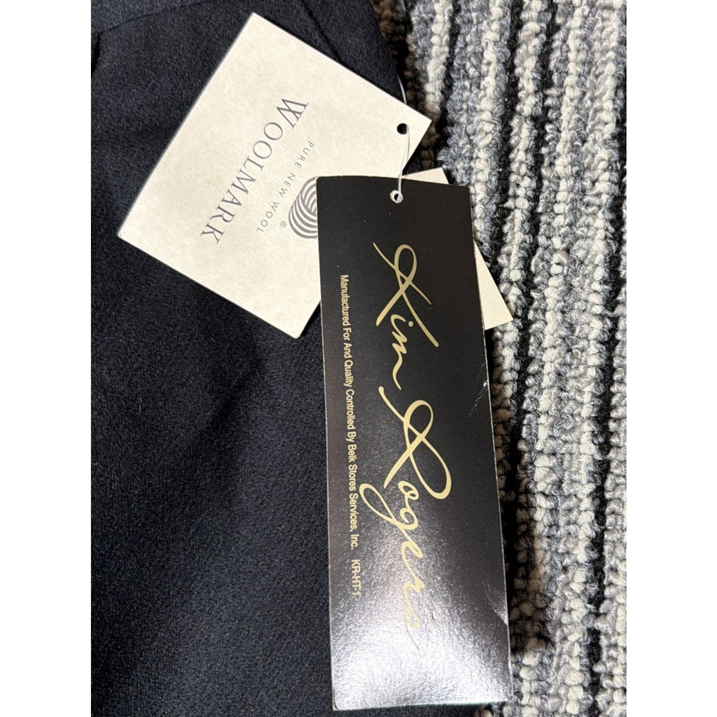 Vtg Kim Rogers Pencil Skirt Womens 16 Black Knee Length Lined 100% Wool Pockets