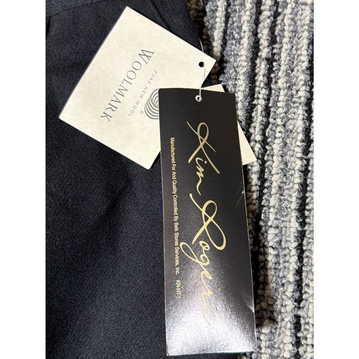 Vtg Kim Rogers Pencil Skirt Womens 16 Black Knee Length Lined 100% Wool Pockets