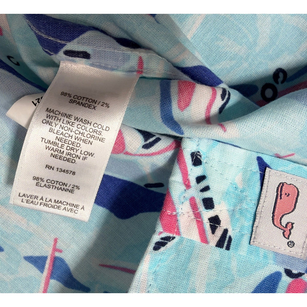 Vineyard Vines Jet Set Airplane Print Button Down Shirt Men’s Small Blue NWT